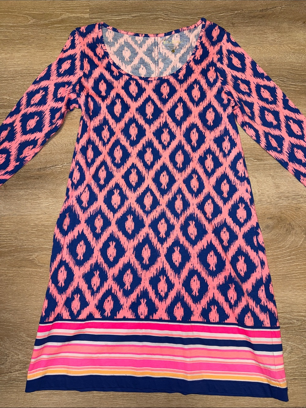 Lilly Pulitzer beacon dress little fish chase bomber blue size large NWOT - Picture 3 of 6